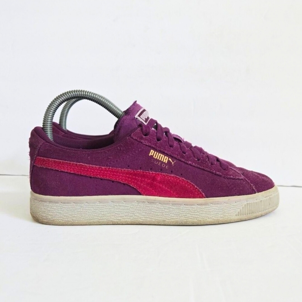 Puma Suede Purple Pink Juniors Girls Shoes Low Top Sneakers Size 5